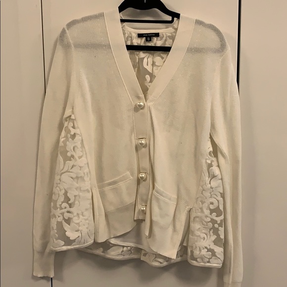 Pink Tartan sheer flocked back cardigan - Picture 1 of 4